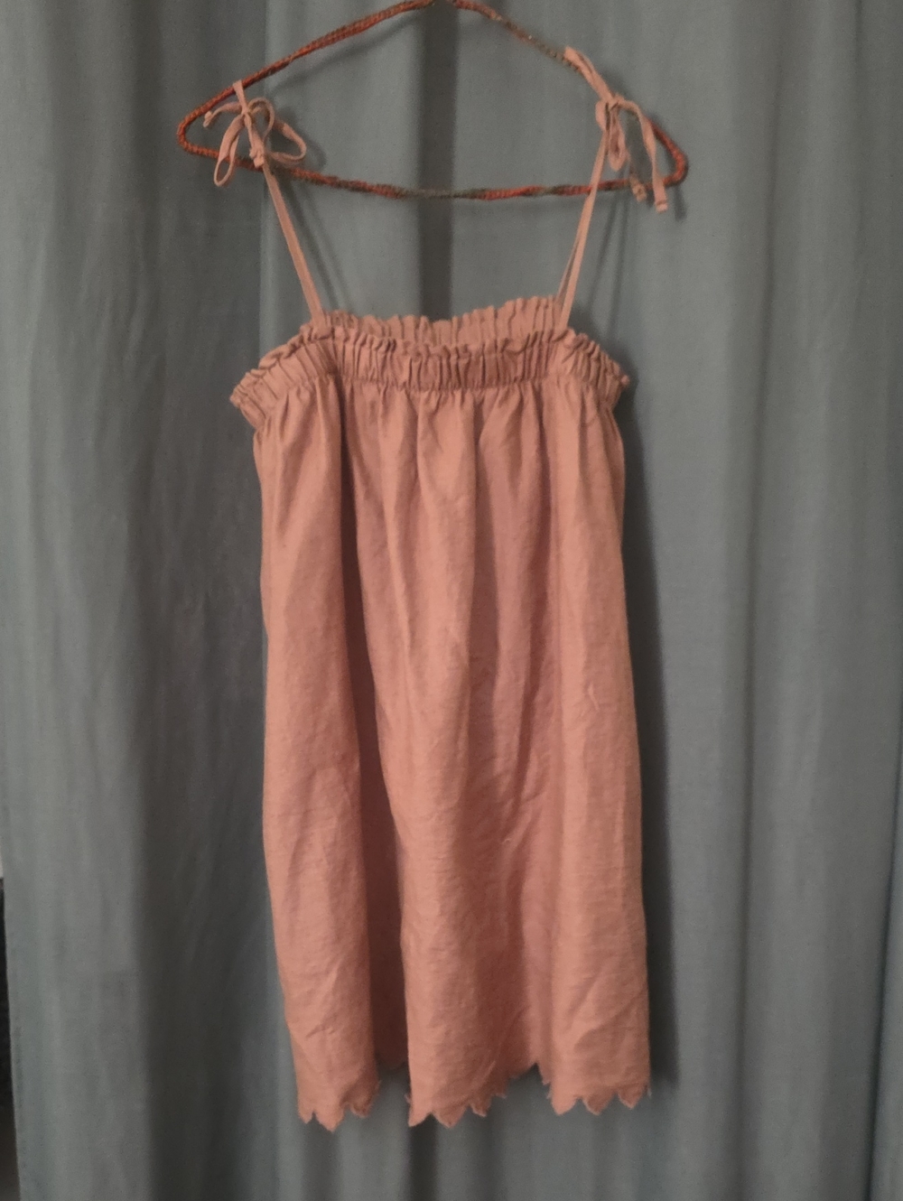 Rylee + Cru Dusty Rust-Pink Elastic Waist Dress